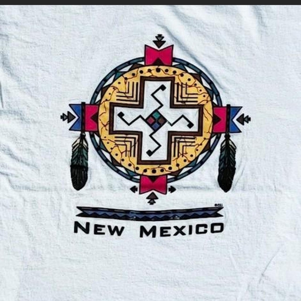 Vtg 90s New Mexico Aztec Dreamcatcher T-Shirt L Single Stitch Made in USA PSI - Picture 2 of 7